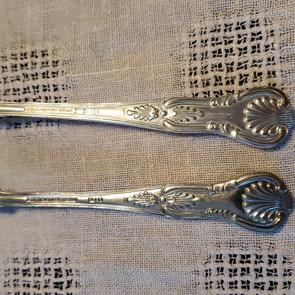 Vintage silver plated Jonathan Bell and sons Sheffield serving spoon and fork - Picture 9 of 13